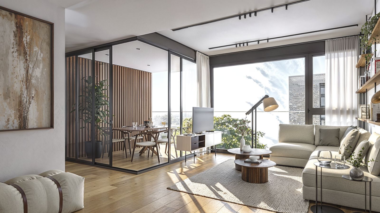 07 modern living room balcony view